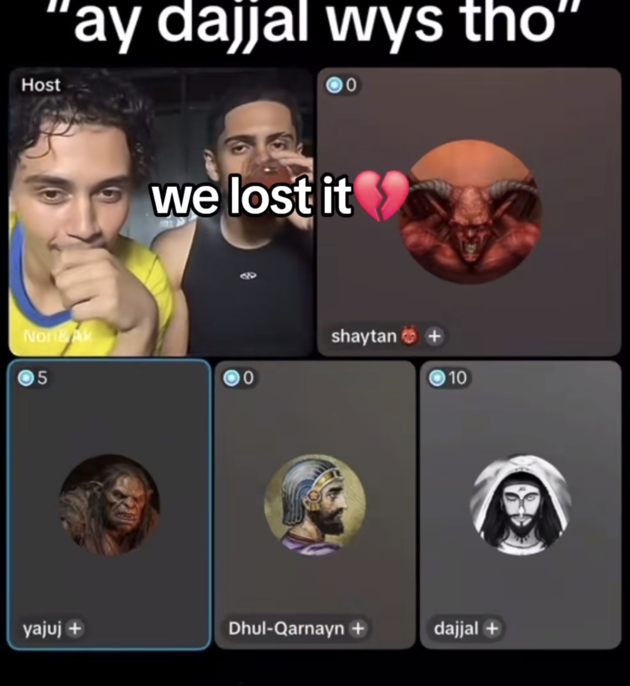 TikTok live Ya'juj and Ma'juj joke screenshot